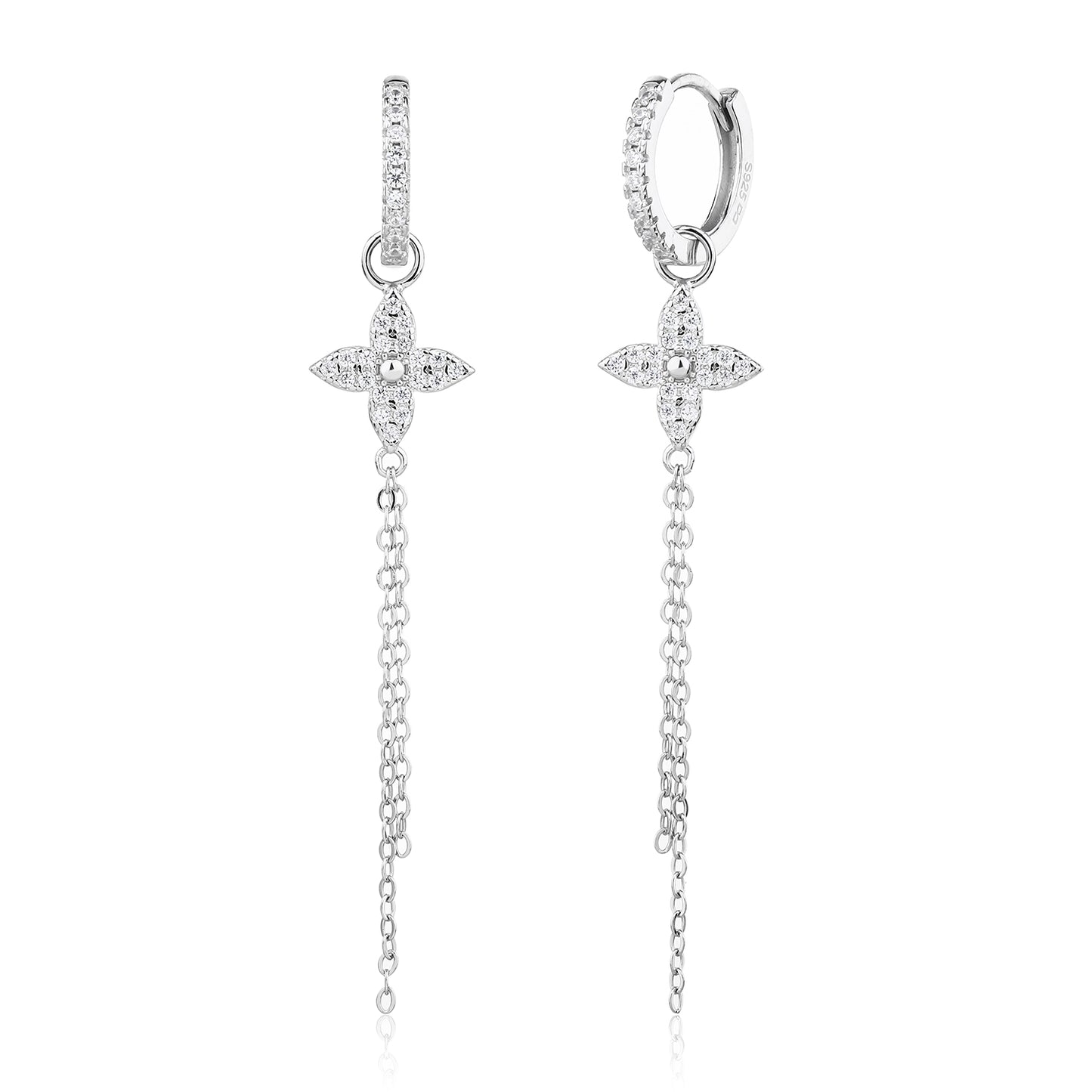 עגילי תלתן כסוף