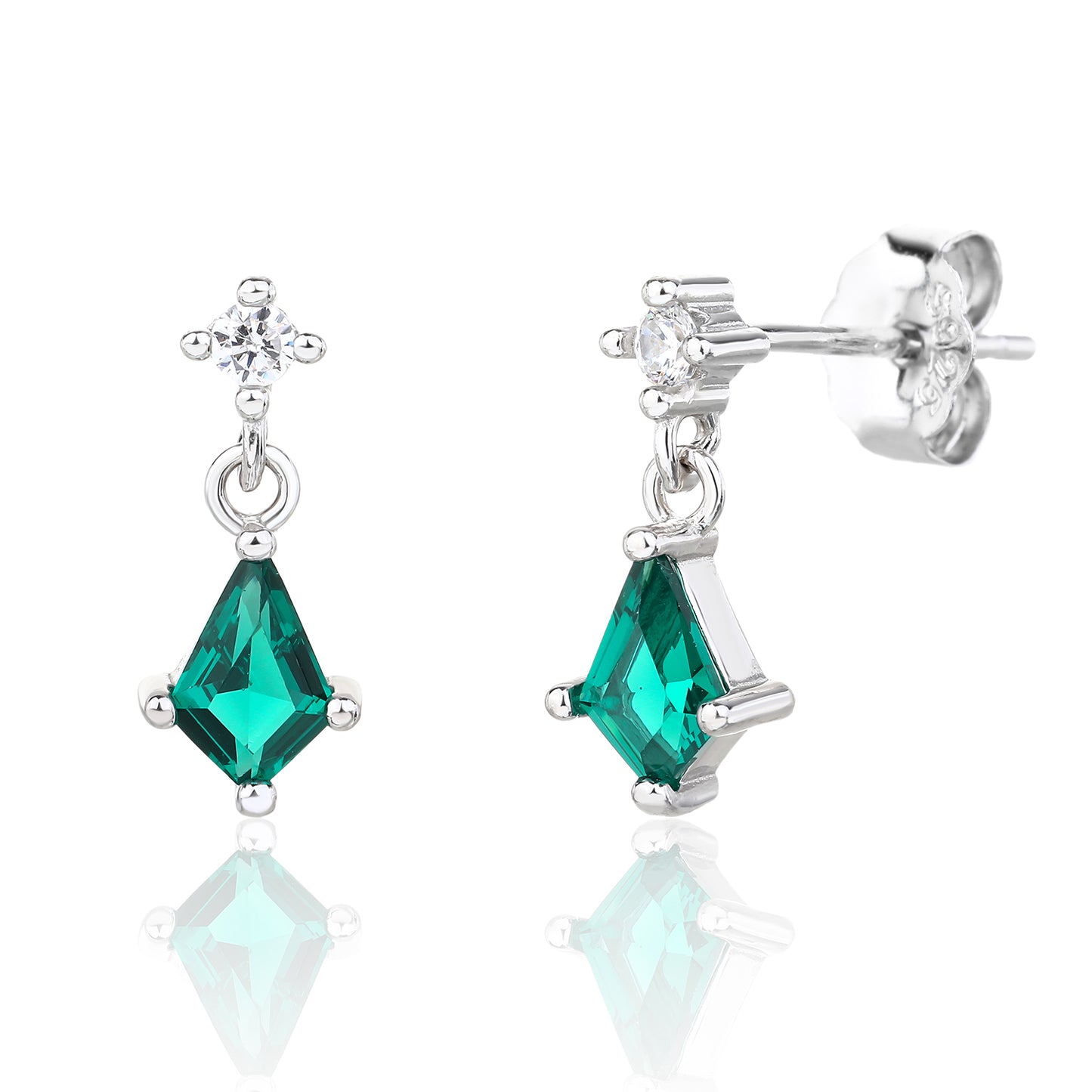 עגילי אמרלד- כסף