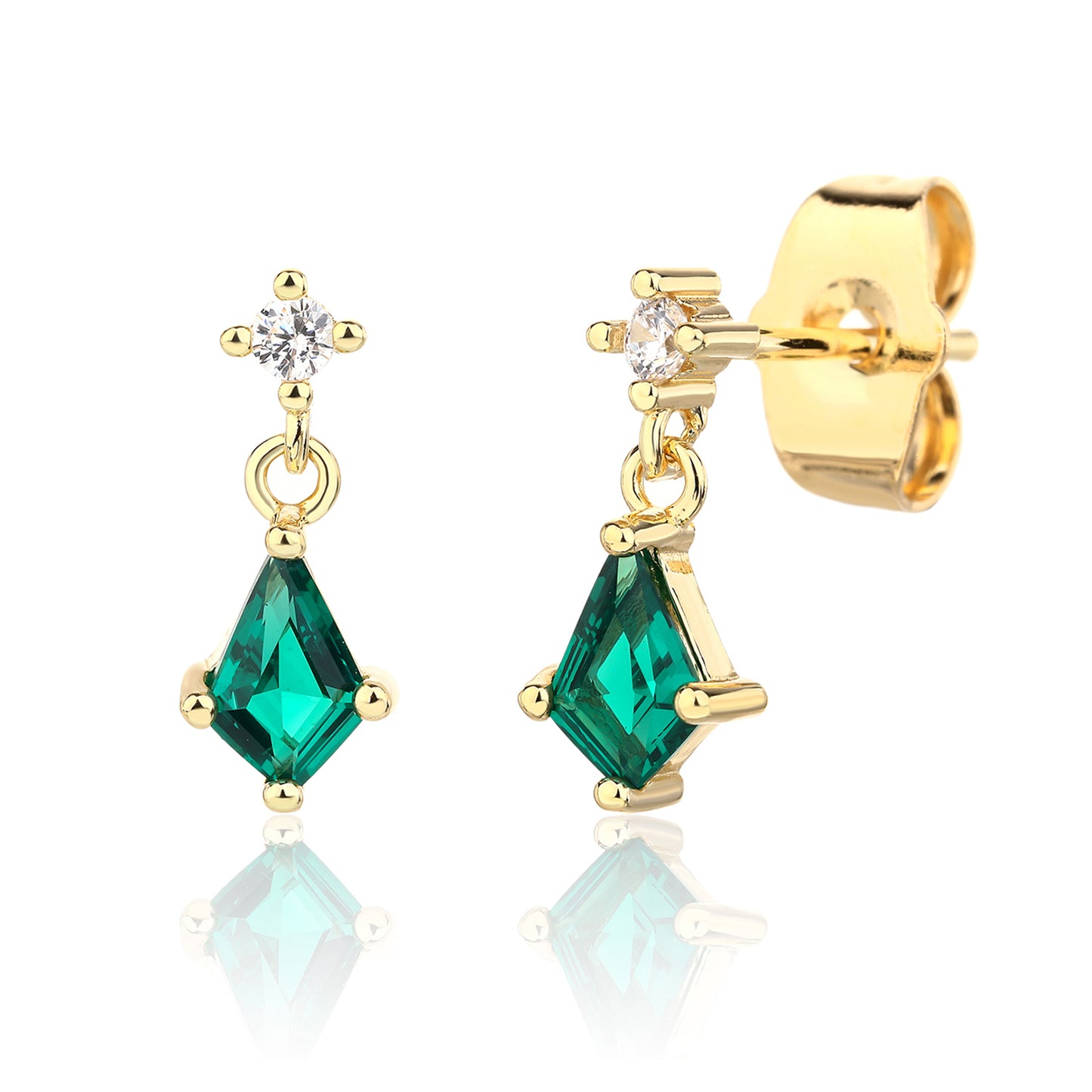 עגילי אמרלד- זהב