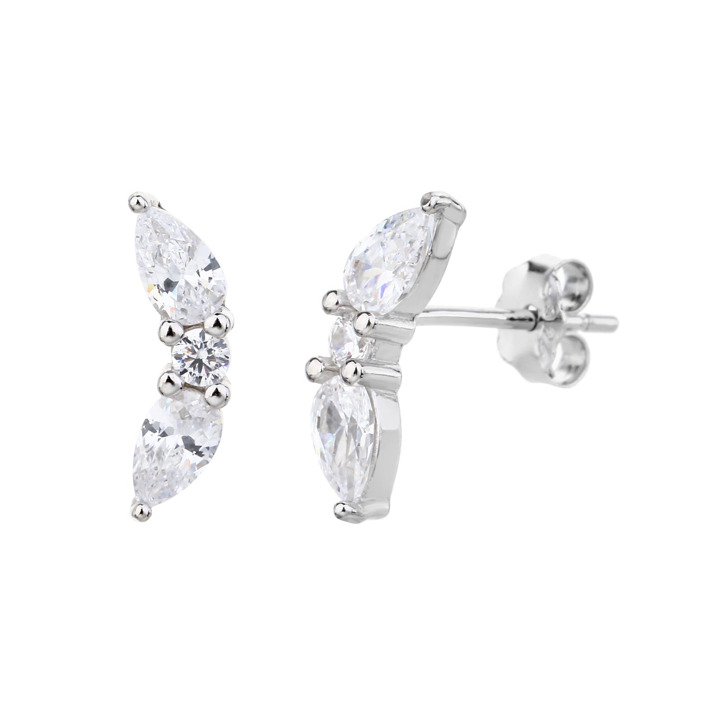 עגילי כנפי פרפר- כסף