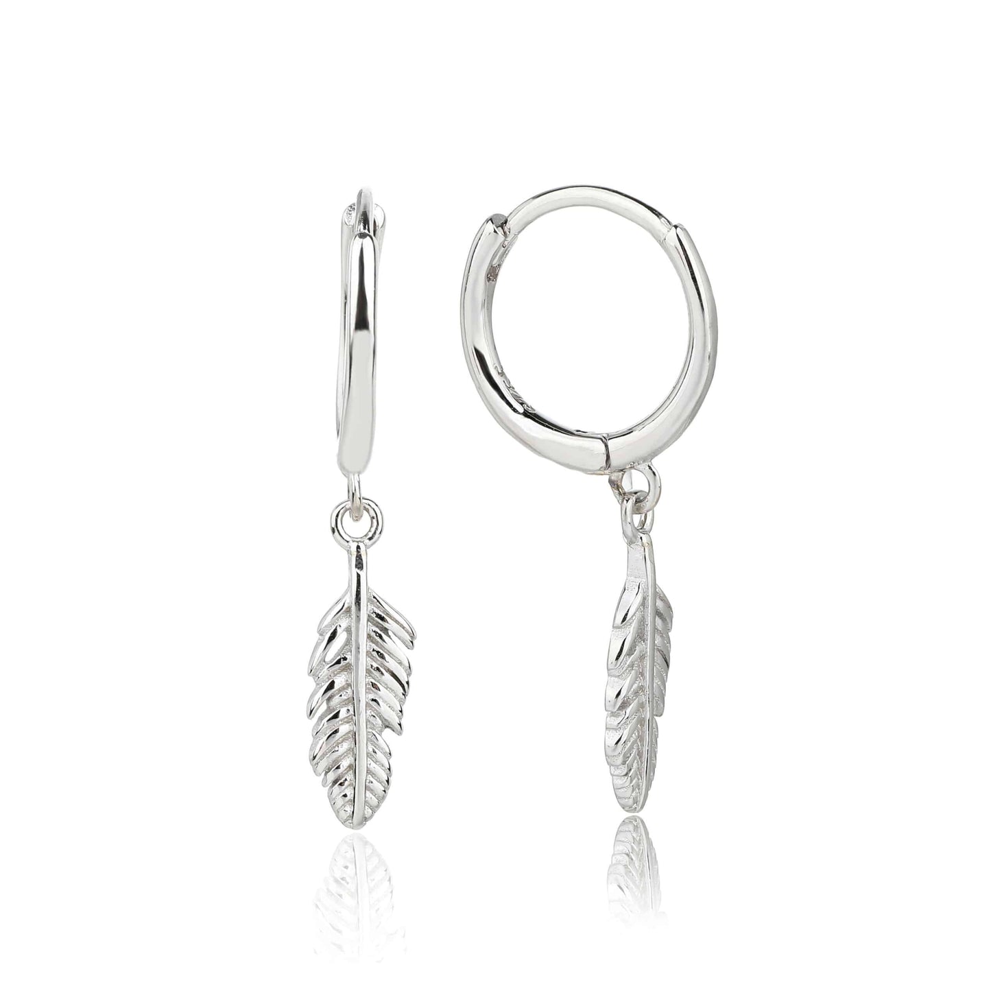 עגילי נוצת החופש- כסף