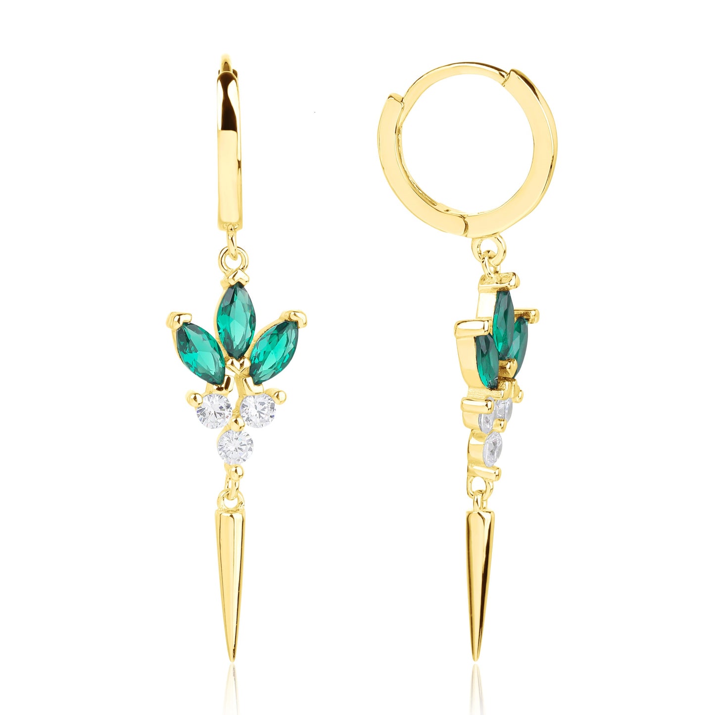 עגילי פרחי השלג- זהב