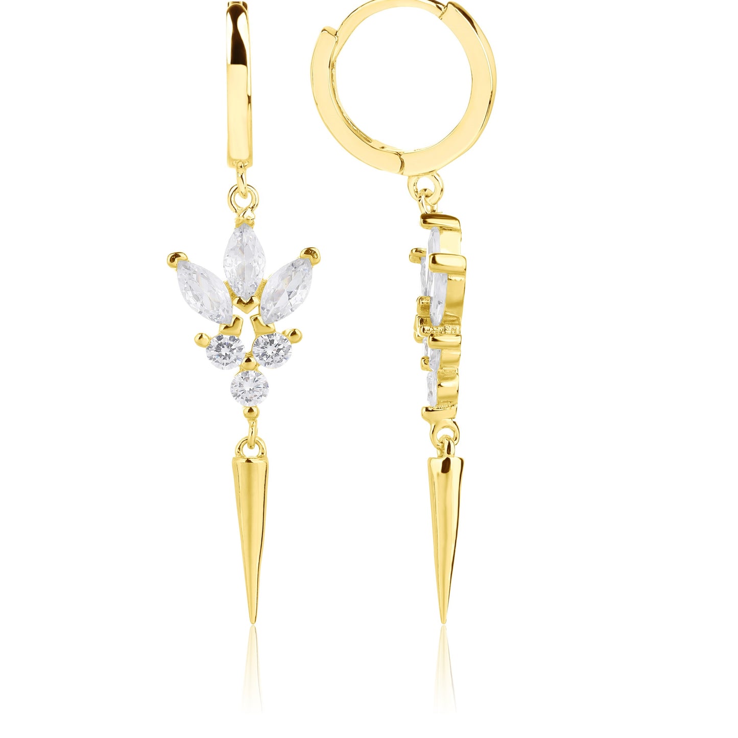 עגילי פרחי השלג- זהב