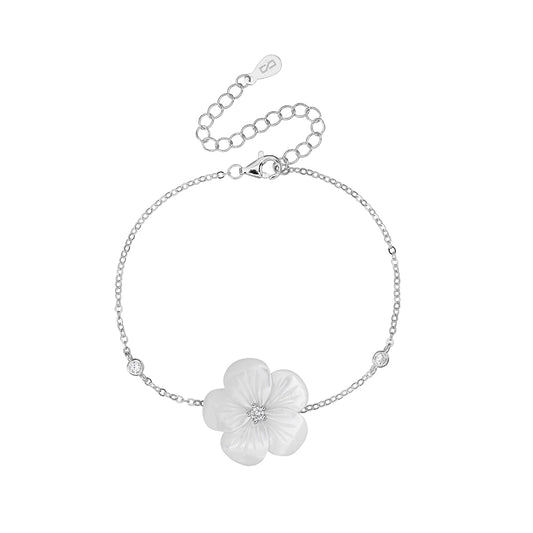 צמיד פרח השקד- כסף