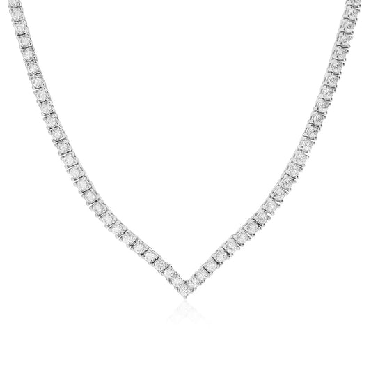 שרשרת קולמר – שרשרת טניס כסף 925 משובצת זירקונים 5A