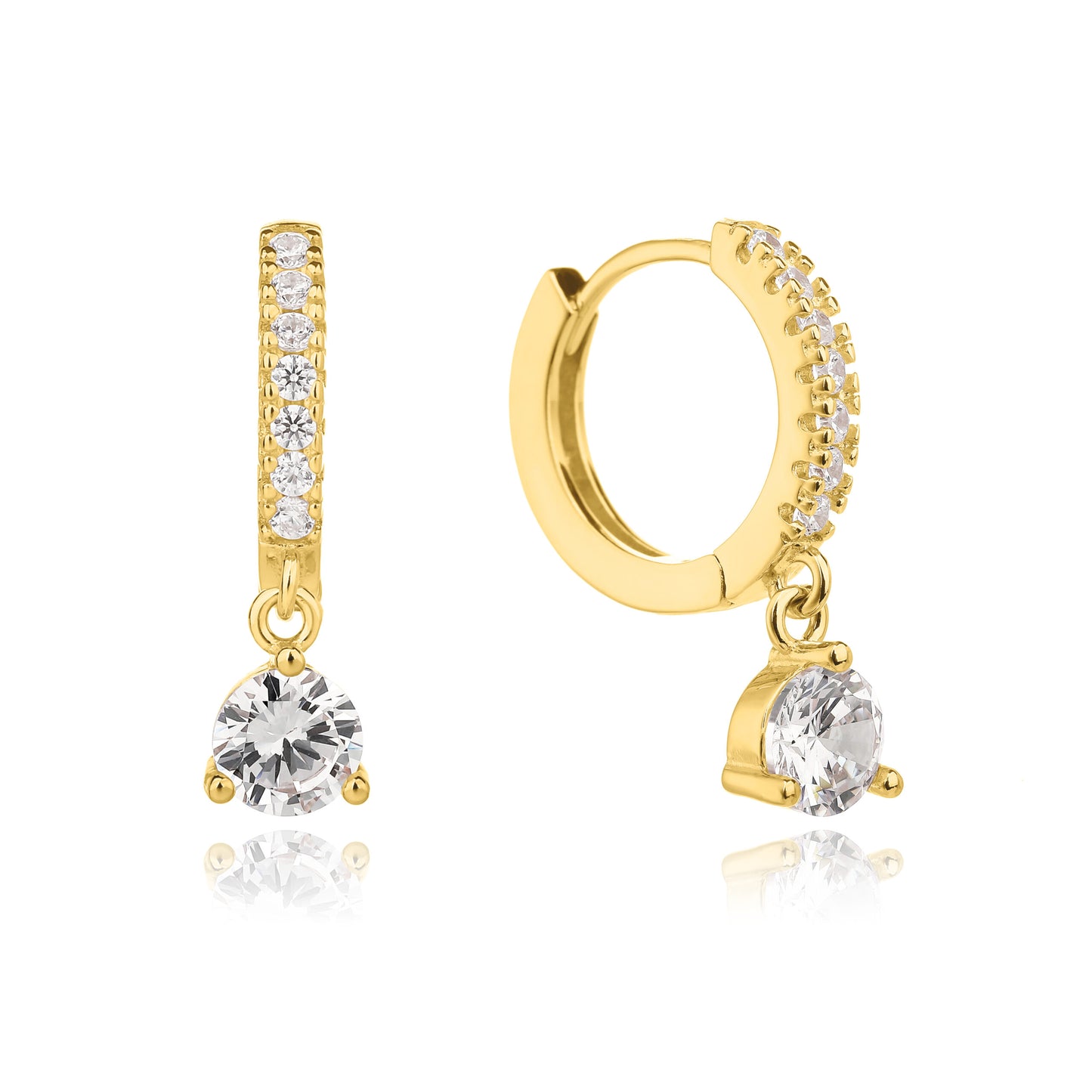 עגילי ירח וכוכבים- זהב