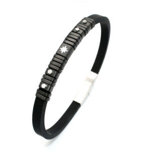 צמיד כוכב הצפון לגבר בצבע שחור