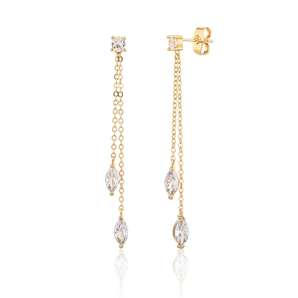 עגילי גשם המדבר- זהב