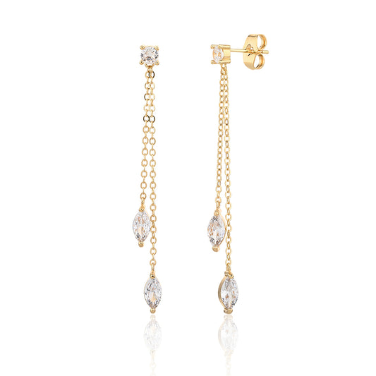 עגילי גשם המדבר- זהב