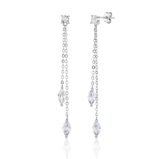 עגילי גשם המדבר- כסף