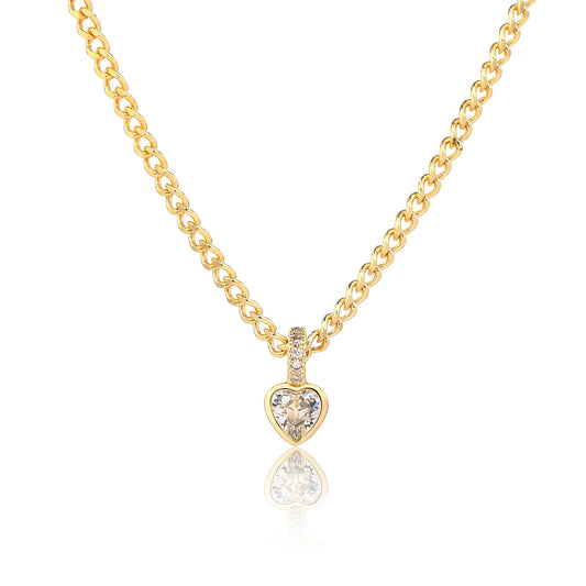 שרשרת וינטג'  לב- זהב