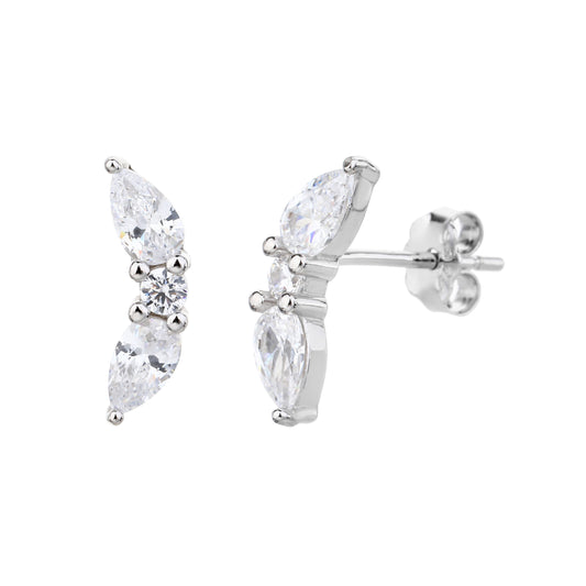 עגילי כנפי פרפר- כסף