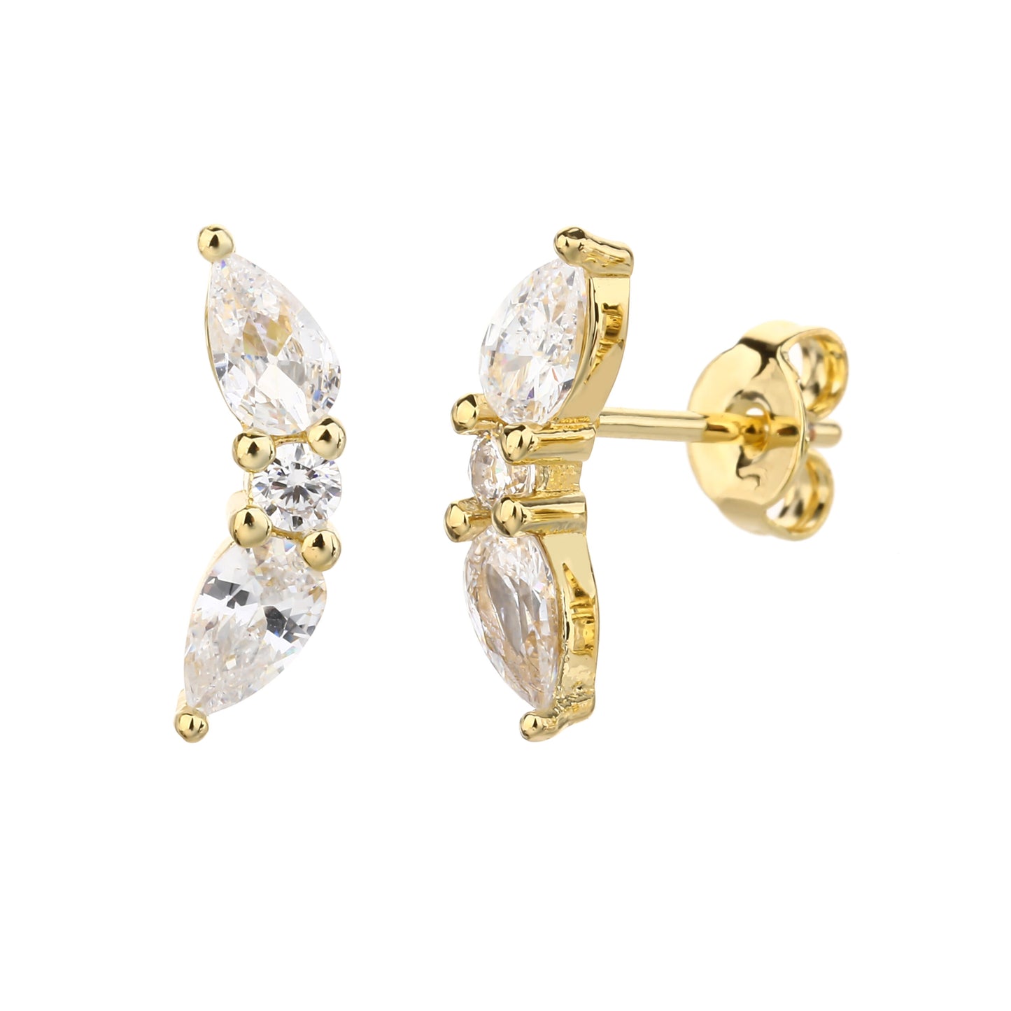 עגילי כנפי הפרפר- זהב