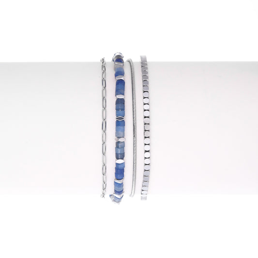 סט צמידים לגבר שמים בצבע כחול