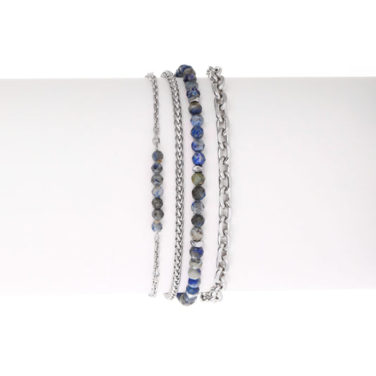 סט צמידי אבנים לגבר