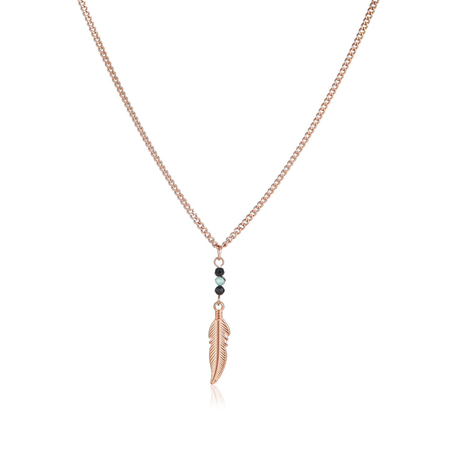 שרשרת  נוצה לגבר מוזהבת