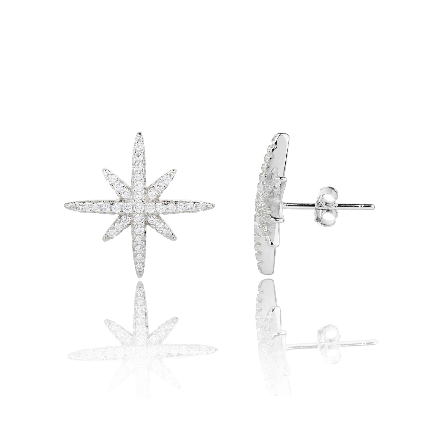 עגילי כוכב הצפון- כסף